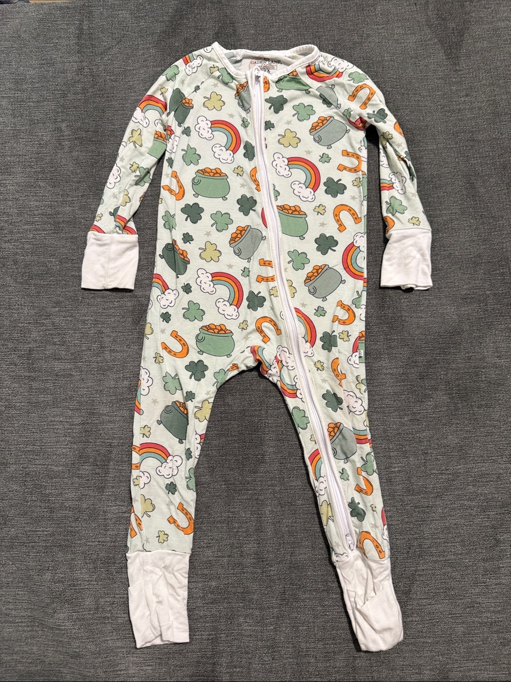 St. Patrick's Themed Mint Green Toddler One-Piece Pajamas